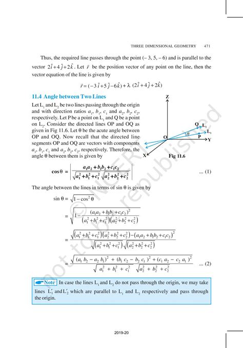 Three Dimensional Geometry - NCERT Book of Class 12 Mathematics Part II