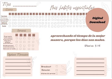 JW Spiritual Habits| Checklist| Jehovah's Witnesses| Planner| Printable ...