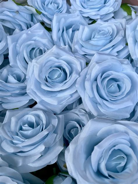 Ice Blue Silk Flowers Wedding Flowers Blue Fake Flowers Sky Blue ...