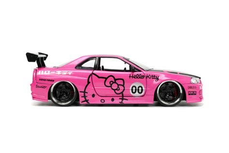 Hello Kitty - 2002 Nissan GTR (R34) with Hello Kitty 1:24 Scale Dieast ...