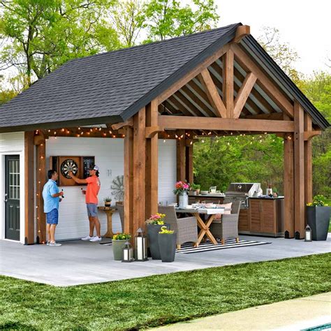 Outdoor Kitchen Pavilion Shed | Backyard pavilion, Outdoor kitchen ...