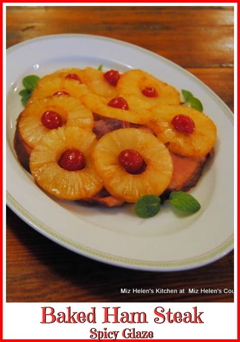 Baked Ham Steak with Spicy Glaze