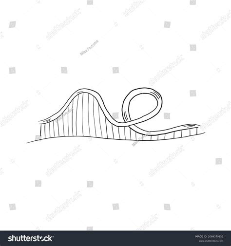 Vector Childs Drawing Roller Coaster Roller Stock Vector (Royalty Free ...