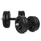 FitBox Sports 10kg Home Gym Set with Finger Gripped Plates + Curl Rod ...
