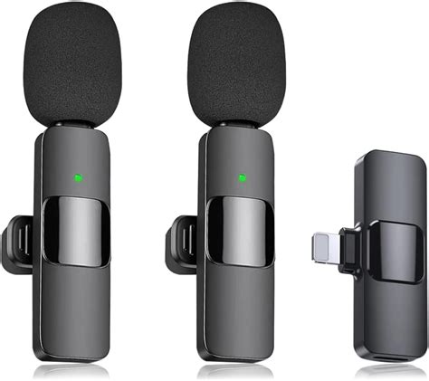 Wireless Lavalier Microphone for iPhone iPad, Noise Reduction Lapel Mic ...