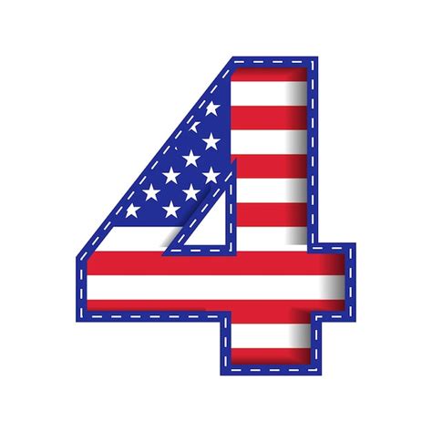 Premium Vector | 4 numeric number character letter usa independence ...