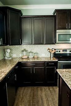 Backsplash Ideas For Espresso Cabinets by Arabesque Selene Tile Backsplash With Espresso Cabinets Backsplash Ideas For Espresso Cabinets