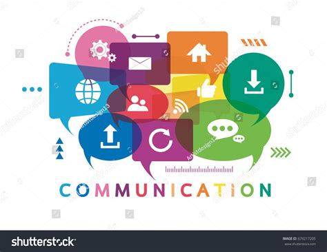 Vector illustration of a communication concept. The word communication ...