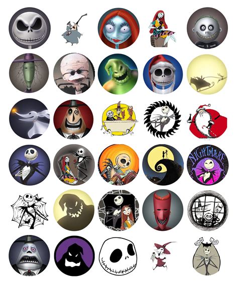 Buy 30 edible cake image-30 nightmare before christmas cupcake toppers ...