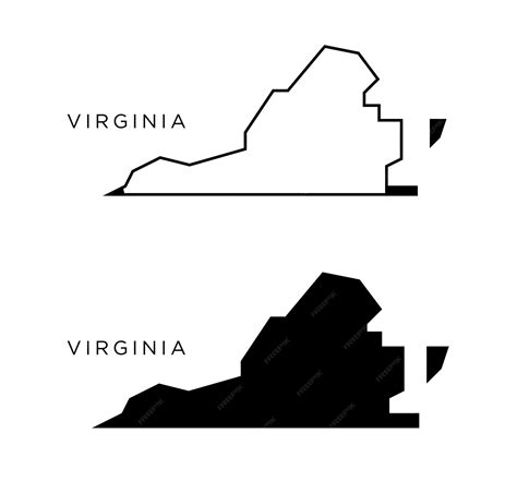 Premium Vector | Virginia city states of usa map icon outline style and flat vector silhouettes
