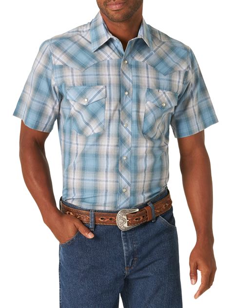 Wrangler Men's Short Sleeve Western Shirt - Walmart.com