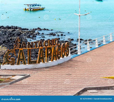 GALAPAGOS ISLAND, SANTA CRUZ - JULY 2, 2019: 3D Letters `Santa Cruz ...