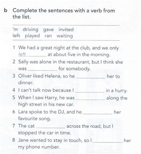 Complete the sentences with a verb from the list. - Brainly.lat