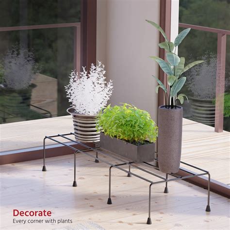 Lifelong Anti Rust Metal Plant Stand (Set of 4 Black) | Pot Stand | St ...