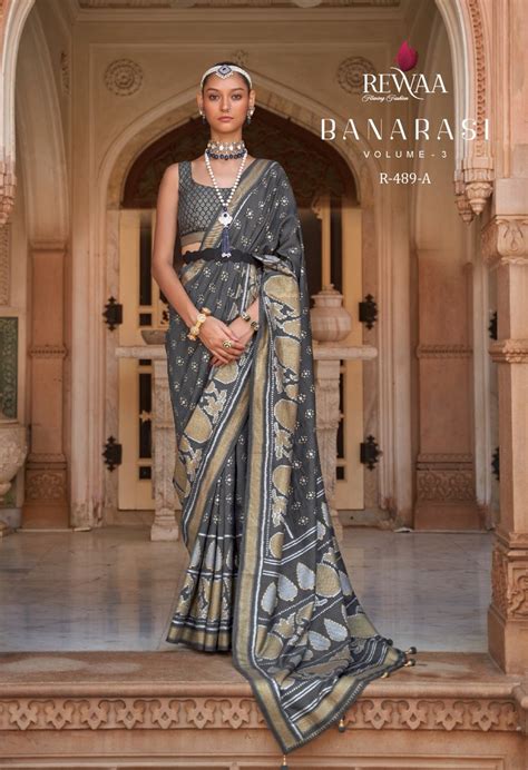 Wholesale Rewaa Banarasi Vol-3 R-487 to R-489 Colors - Ash Designers