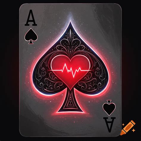 Ace of Hearts playing card with a detailed anatomical heart and smoke ...