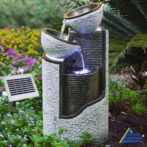 SOLAR WATER FEATURE - CASCADE WATER FEATURE "GRANIT PILLS & BOWLS ...