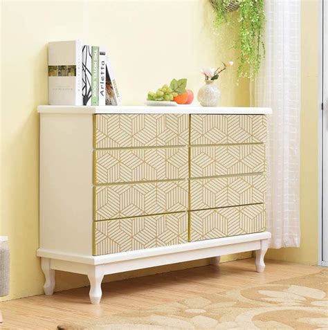 Buy Gold Beige Geometry Hexagon Peel and Stick Wallpaper Gold Stripes ...