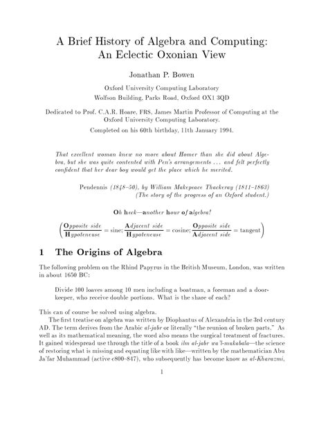 SOLUTION: Algebra mathematics a brief history of algebra and computing - Studypool