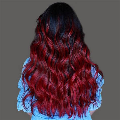 Red Hair With Black Tips Ideas