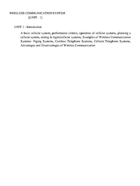 Wireless Communication Systems: Unit 1 Overview & Key Concepts - Studocu