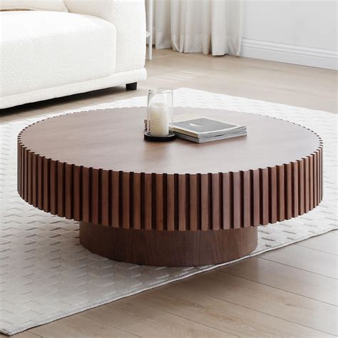 Round Modern Wood Coffee Table