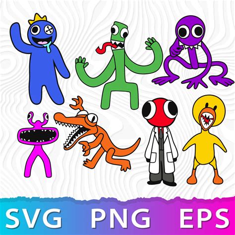 Rainbow Friends Characters SVG, Rainbow Friends Cricut, Rain - Inspire ...