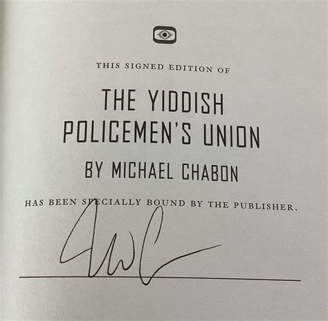 The Yiddish Policemen's Union (Signed Limited Ed.) by Michael Chabon ...
