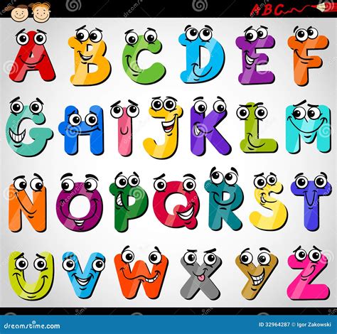 Capital Letters Alphabet Cartoon Illustration Stock Vector ...