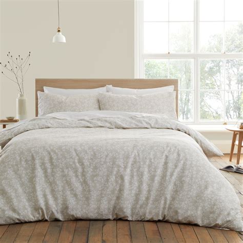 Natural Bianca Shadow Leaves Duvet Cover Bedding Set | Terrys