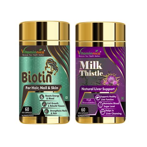 Biotin + Milk Thistle Combo: Liver Support and Detoxification - 120 Ca ...