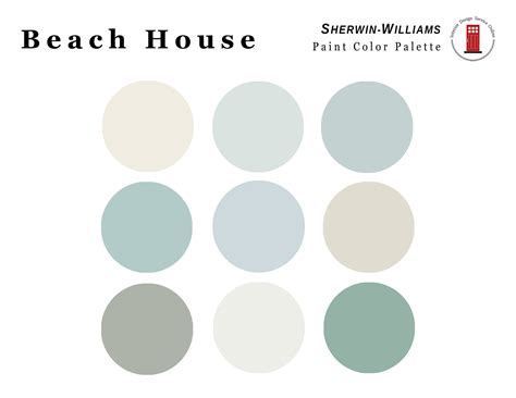 Beach House Sherwin Williams Paint Palette Coastal Paint - Etsy