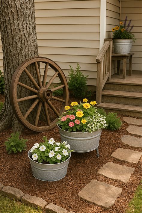 Rustic Farmhouse Front Yard Decor & Landscaping Ideas with DIY Touches ...