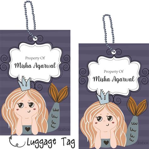 Luggage Tag - Mermaid Queen – Peppydots