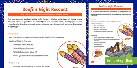 KS2 Bonfire Night Writing Worksheet / Worksheet