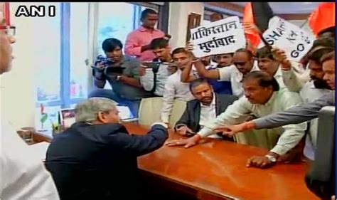Shiv Sena workers shout slogans against PCB chief at BCCI office ...
