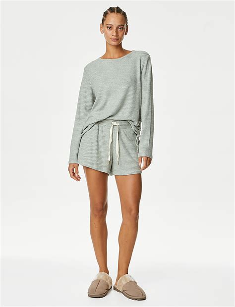 Buy Cosy Waffle Lounge Shorts at Marks & Spencer