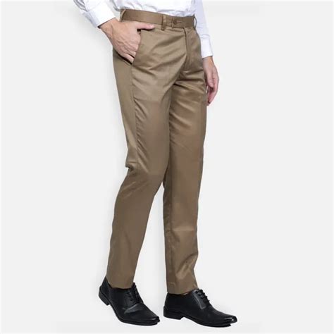 Haul Chic Chocolate Brown Lycra Blend Slim Fit Men's Formal Trousers ...