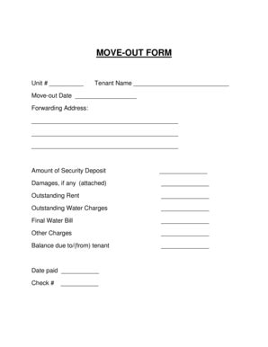 Move Out Charges Form - Fill and Sign Printable Template Online