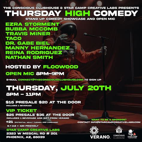 Thursday High Comedy At Star Camp Creative Labs, Star Camp Creative ...