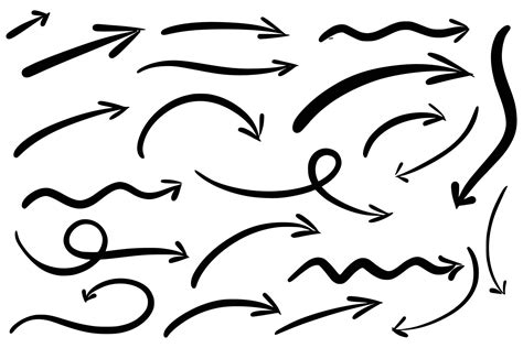 Hand drawn creative arrow set design 24464895 Vector Art at Vecteezy