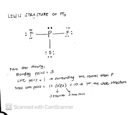 [Solved] Draw the Lewis structure for PF3 on your shown work (P is the ...