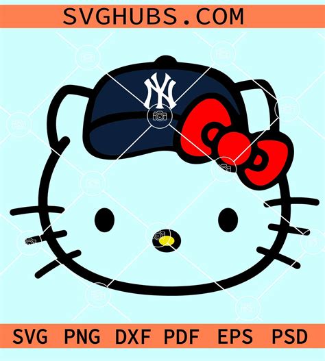 Hello Kitty NY Yankees SVG, Hello Kitty baseball SVG, Yankees mascot SVG