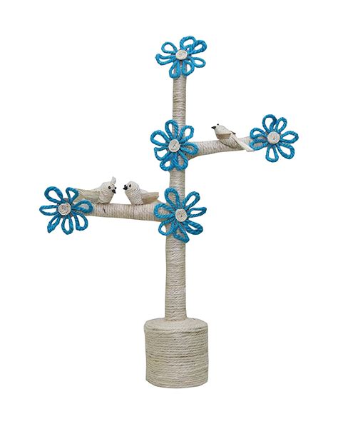 Buy Karnna Natural Fiber Craft Fabric Birds With Tree Figurine (8 cm x ...