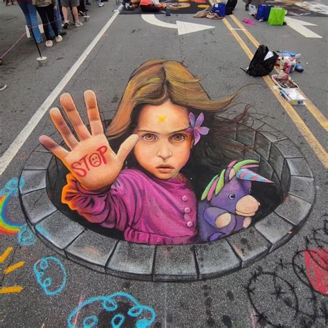 2 Photos of 3D Chalk Art by Dazer at Chalktoberfest in Marietta ...