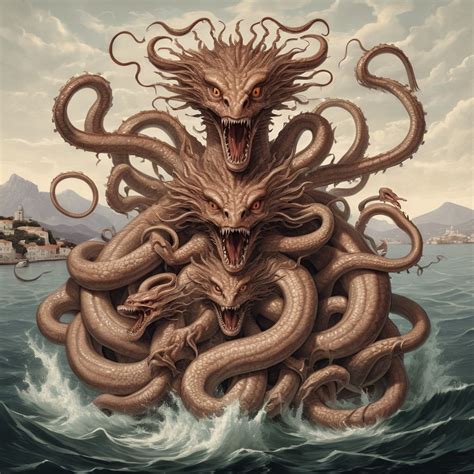 Hydra Mythical Creature with Seven Heads | Stable Diffusion Online