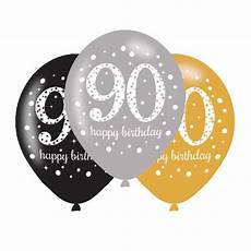 90th Birthday Pictures by 6 X 90th Birthday Balloons Black Silver Gold 90th Birthday Pictures