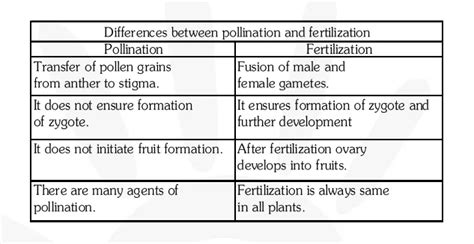 How is the process of pollination different from fertilisation?