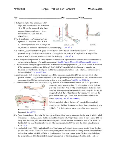 Image result for Torque AP Physics 1 Practice Problem