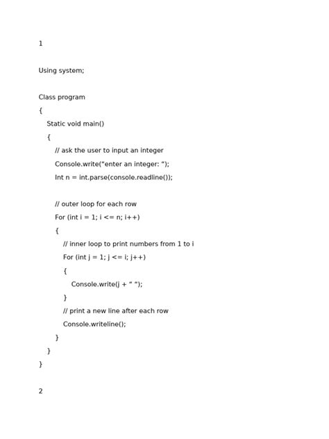 Generate the Following Patterns Using Nested Loop 的图像结果